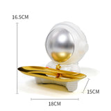 Maxbell Astronaut Statue with Tray Key Holder for porch Container Trinkets silver white