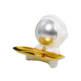 Maxbell Astronaut Statue with Tray Key Holder for porch Container Trinkets silver white