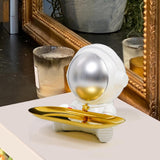 Maxbell Astronaut Statue with Tray Key Holder for porch Container Trinkets silver white