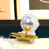 Maxbell Astronaut Statue with Tray Key Holder for porch Container Trinkets silver white