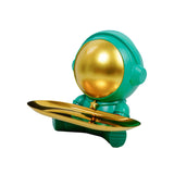 Maxbell Astronaut Statue with Tray Key Holder for porch Container Trinkets Green Gold