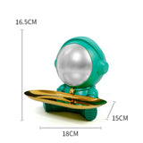Maxbell Astronaut Statue with Tray Key Holder for porch Container Trinkets Green Silver