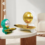 Maxbell Astronaut Statue with Tray Key Holder for porch Container Trinkets Green Silver