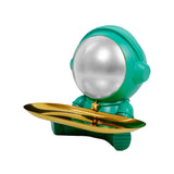 Maxbell Astronaut Statue with Tray Key Holder for porch Container Trinkets Green Silver