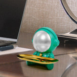 Maxbell Astronaut Statue with Tray Key Holder for porch Container Trinkets Green Silver