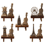 Maxbell Miniature Wooden Model Crafts Ornament Kids Gift for Desktop Home Decor Windmill