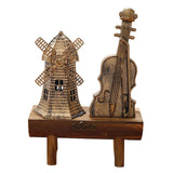 Maxbell Miniature Wooden Model Crafts Ornament Kids Gift for Desktop Home Decor Windmill