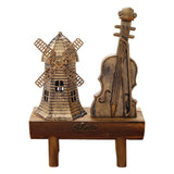 Maxbell Miniature Wooden Model Crafts Ornament Kids Gift for Desktop Home Decor Windmill