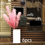 Maxbell 6Pcs Boho Dried Pampas Grass Party Phragmites Reed Flower for Vase Bouquet Length 120cm