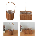 Maxbell Rattan Flower Basket Multifunctional Eggs Candy Basket for Garden Home Decor Round