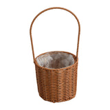 Maxbell Rattan Flower Basket Multifunctional Eggs Candy Basket for Garden Home Decor Round