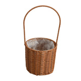 Maxbell Rattan Flower Basket Multifunctional Eggs Candy Basket for Garden Home Decor Round