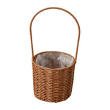 Maxbell Rattan Flower Basket Multifunctional Eggs Candy Basket for Garden Home Decor Round