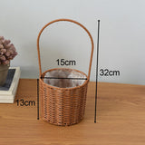 Maxbell Rattan Flower Basket Multifunctional Eggs Candy Basket for Garden Home Decor Round