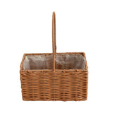 Maxbell Rattan Flower Basket Multifunctional Eggs Candy Basket for Garden Home Decor Rectangle