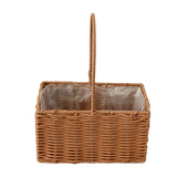 Maxbell Rattan Flower Basket Multifunctional Eggs Candy Basket for Garden Home Decor Rectangle