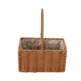Maxbell Rattan Flower Basket Multifunctional Eggs Candy Basket for Garden Home Decor Rectangle