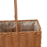 Maxbell Rattan Flower Basket Multifunctional Eggs Candy Basket for Garden Home Decor Rectangle