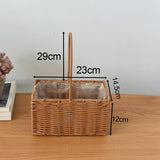 Maxbell Rattan Flower Basket Multifunctional Eggs Candy Basket for Garden Home Decor Rectangle