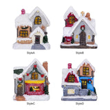 Maxbell Xmas Village House Ornaments Resin Decoration Collectible Buildings StyleA