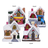 Maxbell Xmas Village House Ornaments Resin Decoration Collectible Buildings StyleA