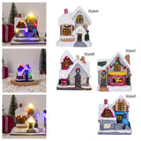 Maxbell Xmas Village House Ornaments Resin Decoration Collectible Buildings StyleA