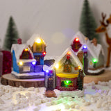 Maxbell Xmas Village House Ornaments Resin Decoration Collectible Buildings StyleA