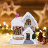 Maxbell Xmas Village House Ornaments Resin Decoration Collectible Buildings StyleA