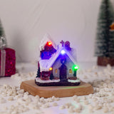 Maxbell Xmas Village House Ornaments Resin Decoration Collectible Buildings StyleB