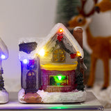 Maxbell Xmas Village House Ornaments Resin Decoration Collectible Buildings StyleC