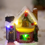 Maxbell Xmas Village House Ornaments Resin Decoration Collectible Buildings StyleC