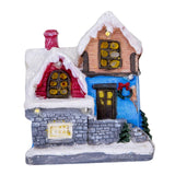 Maxbell Xmas Village House Ornaments Resin Decoration Collectible Buildings StyleD