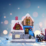 Maxbell Xmas Village House Ornaments Resin Decoration Collectible Buildings StyleD