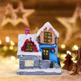 Maxbell Xmas Village House Ornaments Resin Decoration Collectible Buildings StyleD