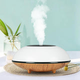 Maxbell Ultrasonic Humidifier Wood Grain Cool Mist Maker for Bedside Nursery Car White Light Wood