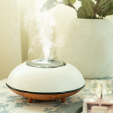 Maxbell Ultrasonic Humidifier Wood Grain Cool Mist Maker for Bedside Nursery Car White Light Wood