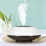 Maxbell Ultrasonic Humidifier Wood Grain Cool Mist Maker for Bedside Nursery Car White Dark Wood