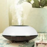 Maxbell Ultrasonic Humidifier Wood Grain Cool Mist Maker for Bedside Nursery Car White Dark Wood