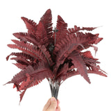 Maxbell 4x Persian Artificial Fern Leaves Plant Shrubs for Garden Office Engagement Red