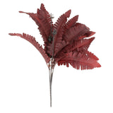 Maxbell 4x Persian Artificial Fern Leaves Plant Shrubs for Garden Office Engagement Red