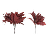 Maxbell 4x Persian Artificial Fern Leaves Plant Shrubs for Garden Office Engagement Red