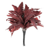 Maxbell 4x Persian Artificial Fern Leaves Plant Shrubs for Garden Office Engagement Red