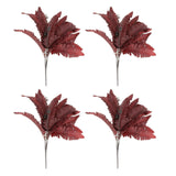 Maxbell 4x Persian Artificial Fern Leaves Plant Shrubs for Garden Office Engagement Red