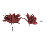 Maxbell 4x Persian Artificial Fern Leaves Plant Shrubs for Garden Office Engagement Red