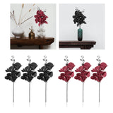 Maxbell Artificial Orchid Flowers 3 Pcs Fake Orchid Stems Decor Faux Flower for Home Black