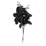 Maxbell Artificial Orchid Flowers 3 Pcs Fake Orchid Stems Decor Faux Flower for Home Black