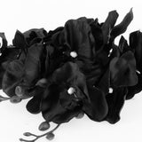 Maxbell Artificial Orchid Flowers 3 Pcs Fake Orchid Stems Decor Faux Flower for Home Black