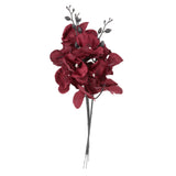 Maxbell Artificial Orchid Flowers 3 Pcs Fake Orchid Stems Decor Faux Flower for Home Red