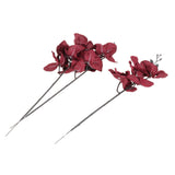 Maxbell Artificial Orchid Flowers 3 Pcs Fake Orchid Stems Decor Faux Flower for Home Red