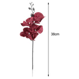 Maxbell Artificial Orchid Flowers 3 Pcs Fake Orchid Stems Decor Faux Flower for Home Red